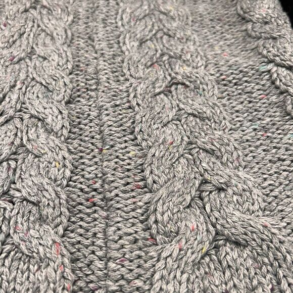 New Talbots Scarf Women's One Size Grey Speckled Cable Knit Pullover - Picture 4 of 5